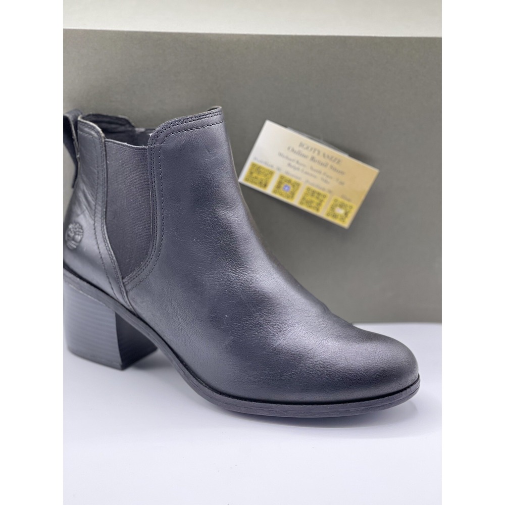 Timberland Women's Chelsea Booties Size 9 Black Leather New Without Box